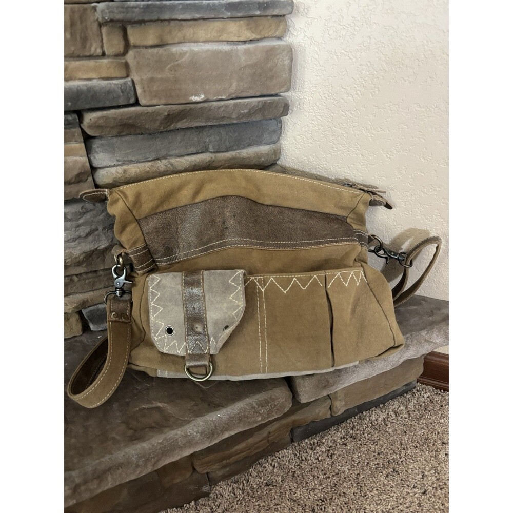 Myra Bag Western Crossbody Bag, Purse Zip Closure,  Strap, Pockets Brown
